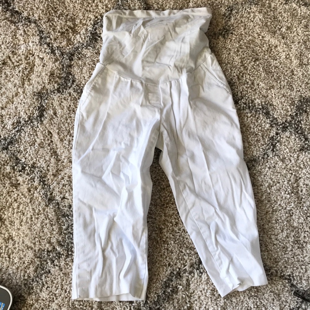 White maternity Capri pants